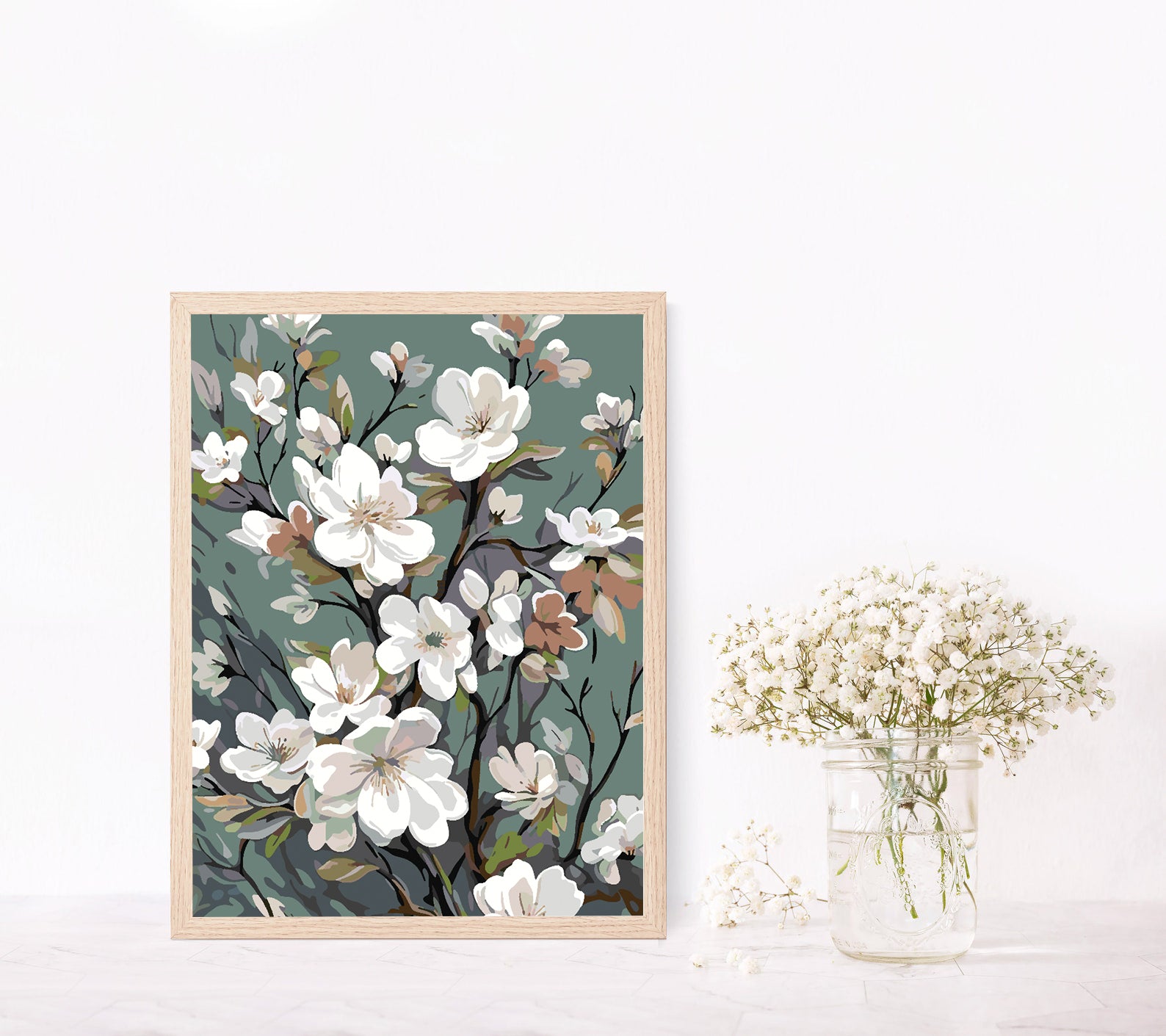 Peinture par numéros - Fleurs blanches 4320