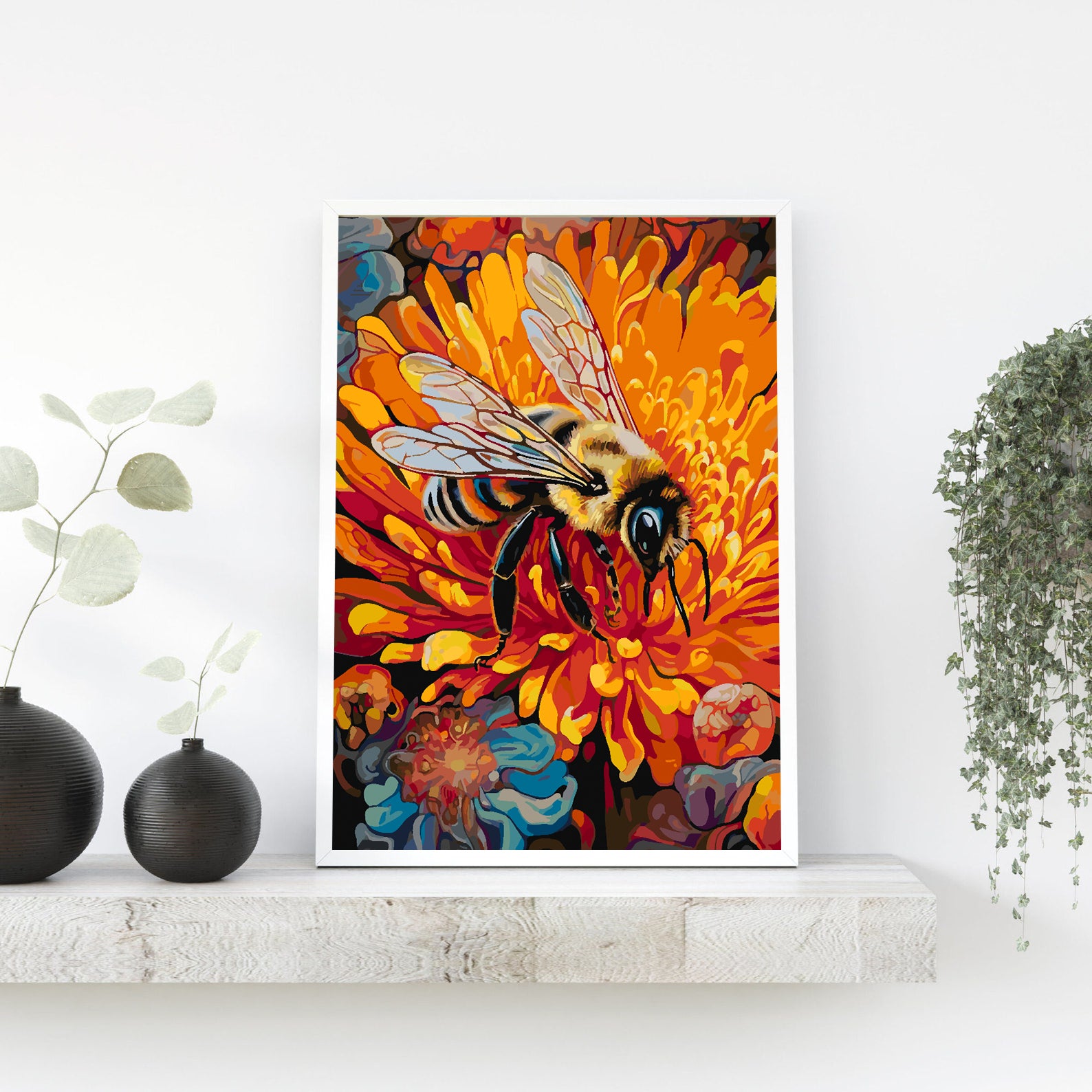 Malen nach Zahlen - Biene auf Blume 4324