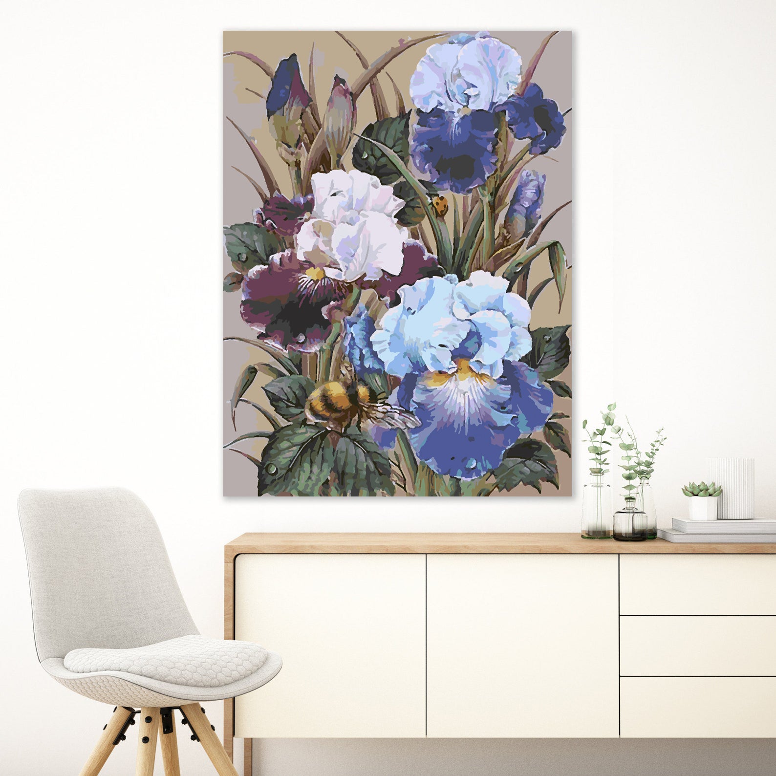 Promotie 80x100 - pictura pe numere - Flori în Vază 4338