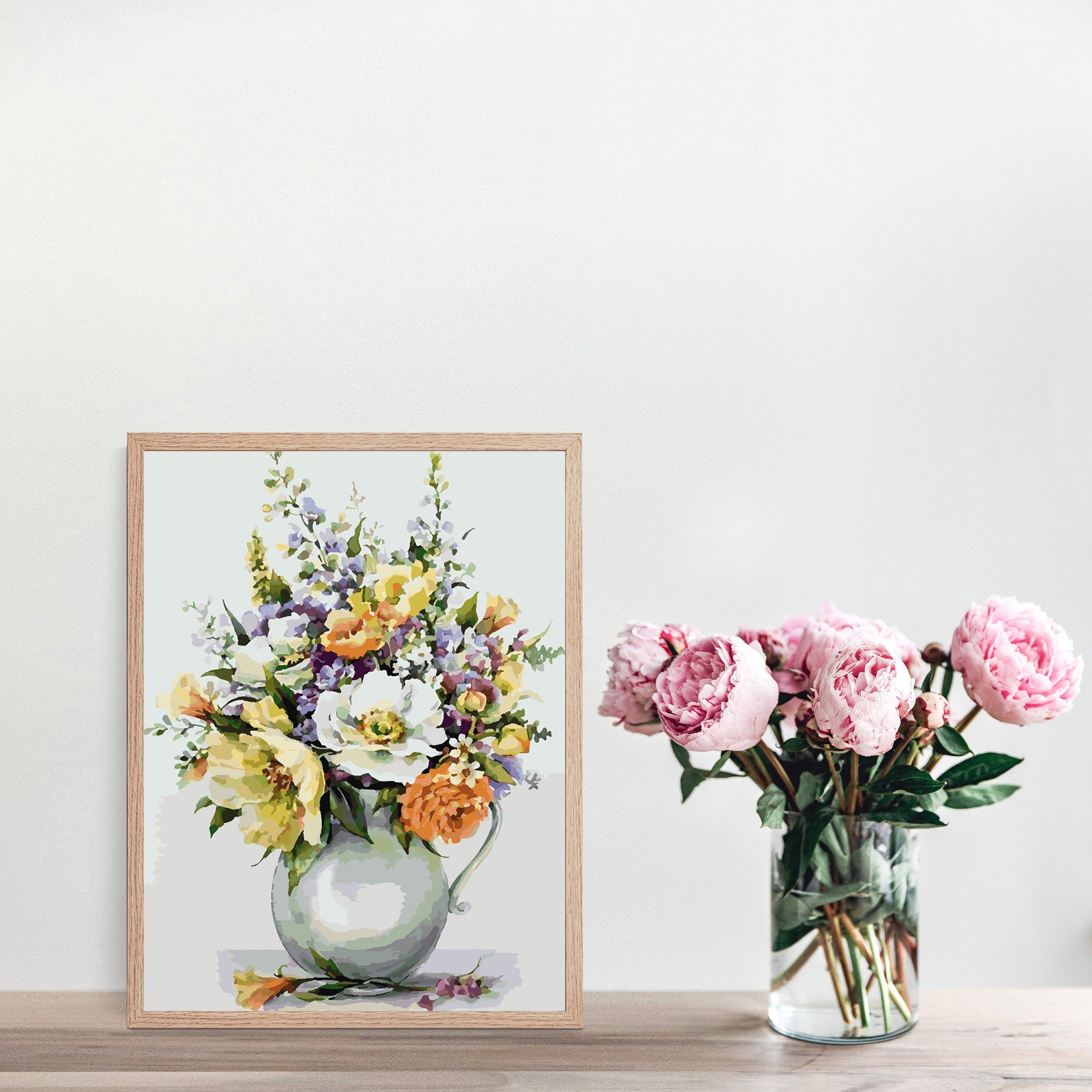 Peinture par numéros - Fleurs rouges dans un vase 4340