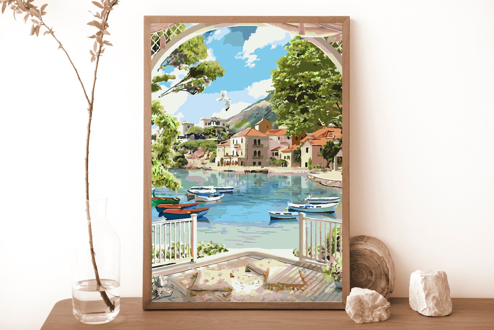 Pictura pe numere - Bărci pe Lac Peisaj 4359