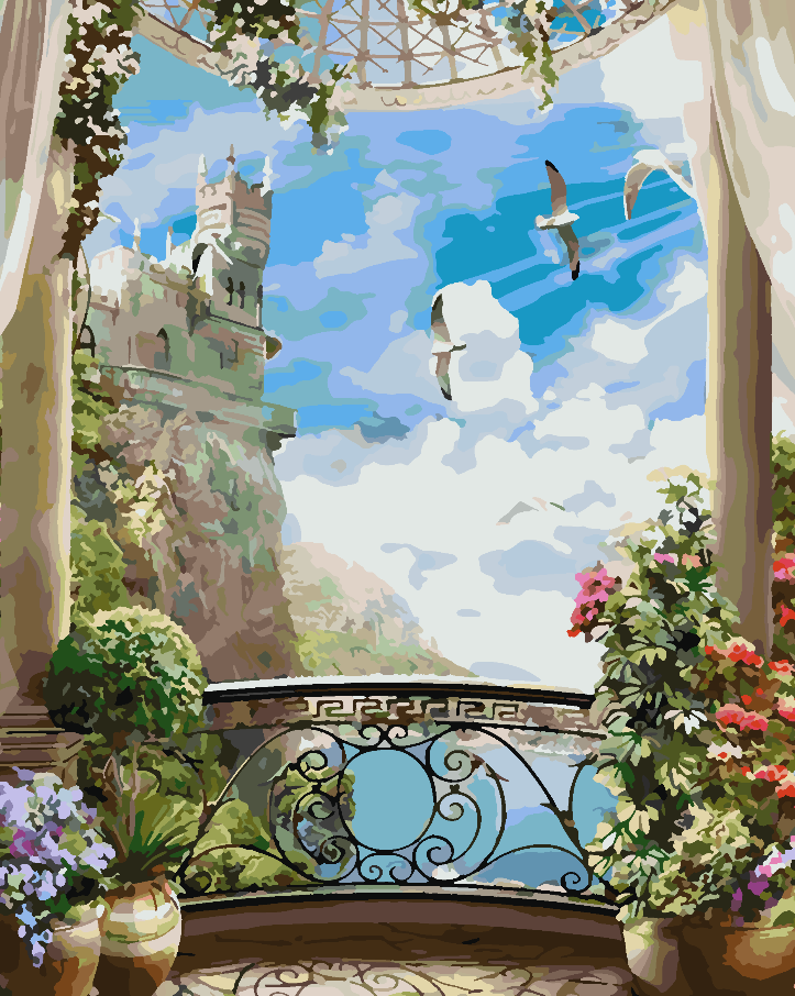 Malen nach Zahlen - Burglandschaft 4363