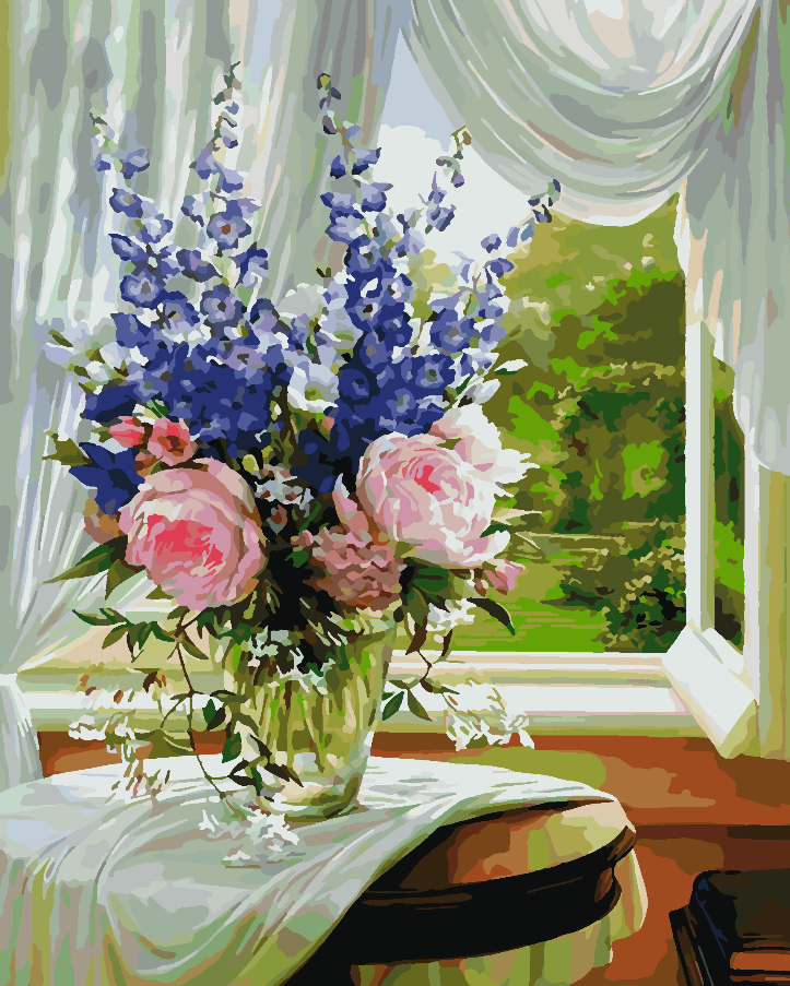 Peinture par numéros - Fleurs dans un vase 4372