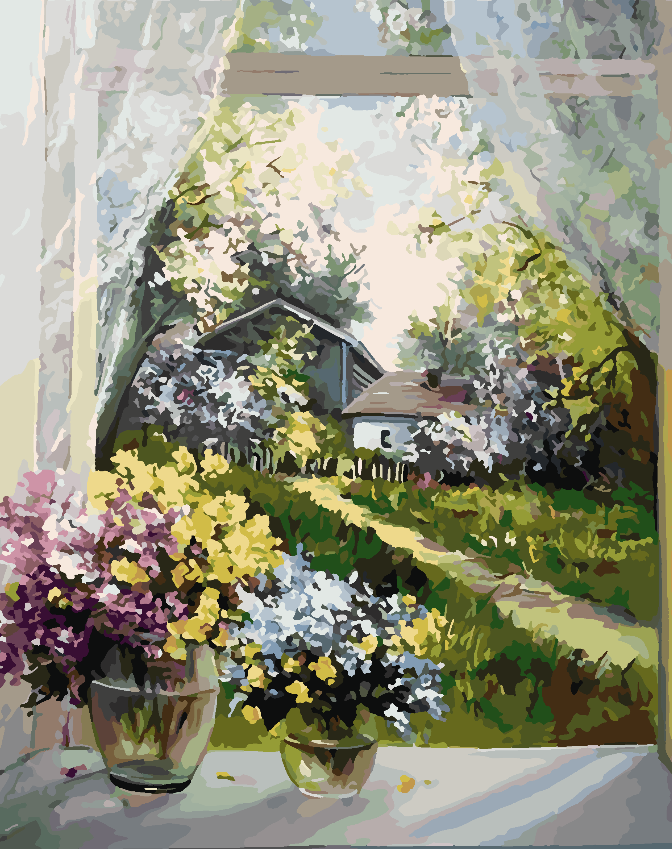Malen nach Zahlen - Blumen in einer Vase 4374