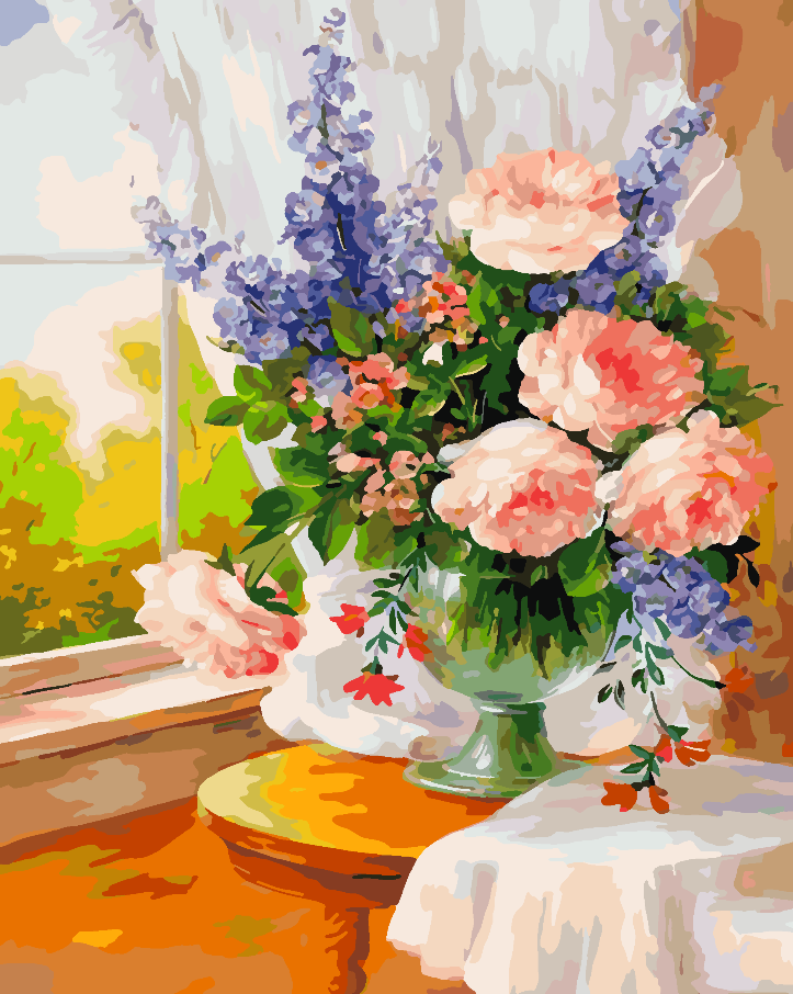 Peinture par numéros - Fleurs dans un vase 4376