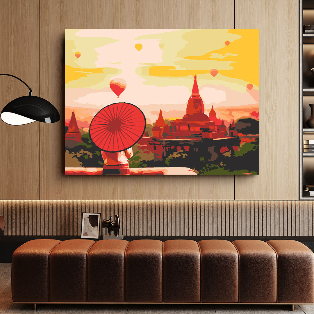 Peinture par numéros - Paysage urbain au coucher du soleil 4407