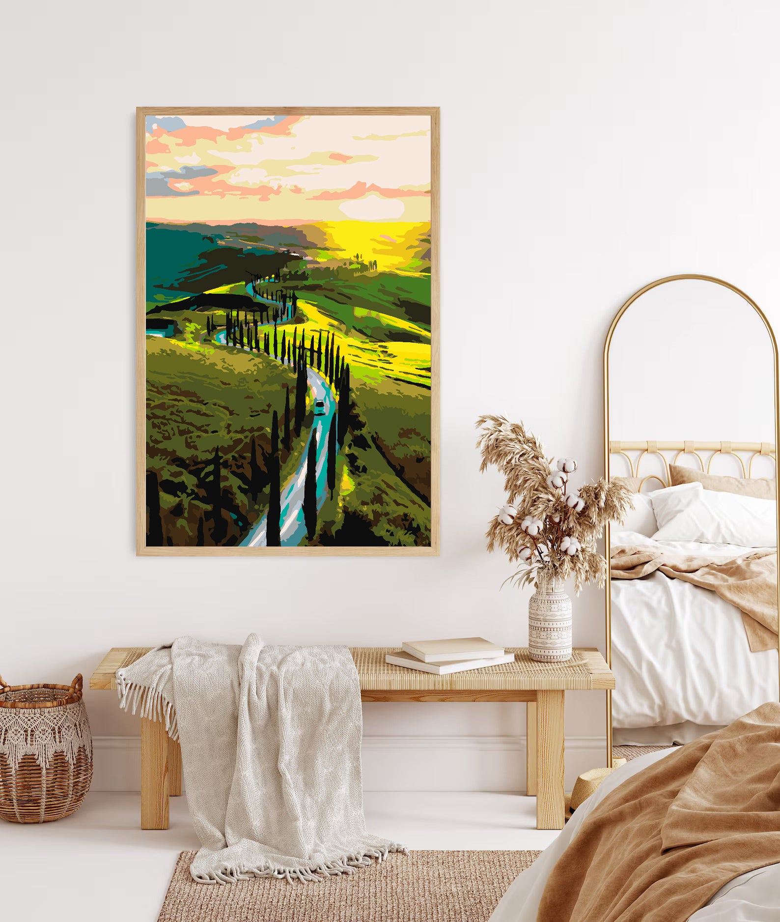 Pictura pe numere - Peisaj Drum cu Copaci 4415