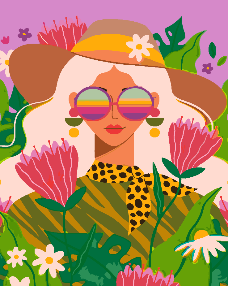Peinture par numéros - Fille aux fleurs 4431