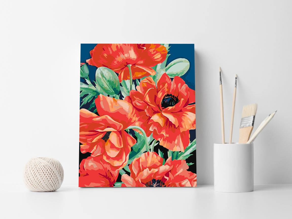 Peinture par numéros - Fleurs rouges 4444