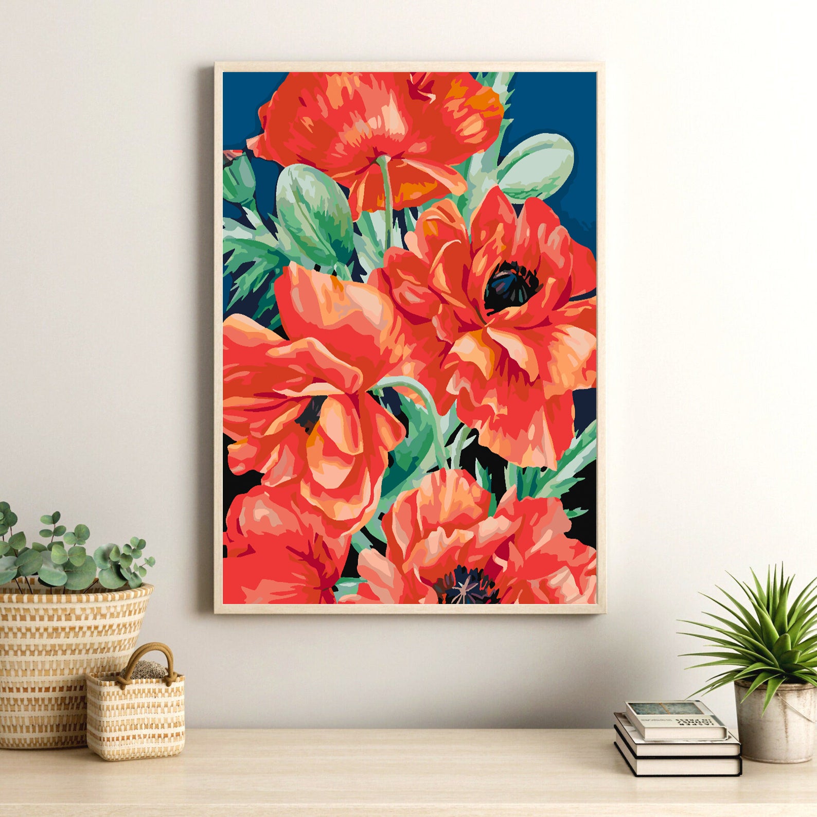 Peinture par numéros - Fleurs rouges 4444