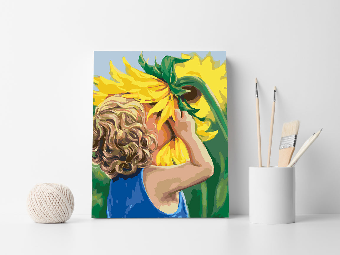 Peinture par numéros - Enfant avec tournesol 4446