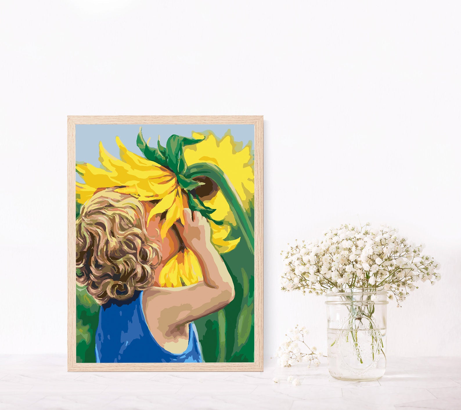 Peinture par numéros - Enfant avec tournesol 4446