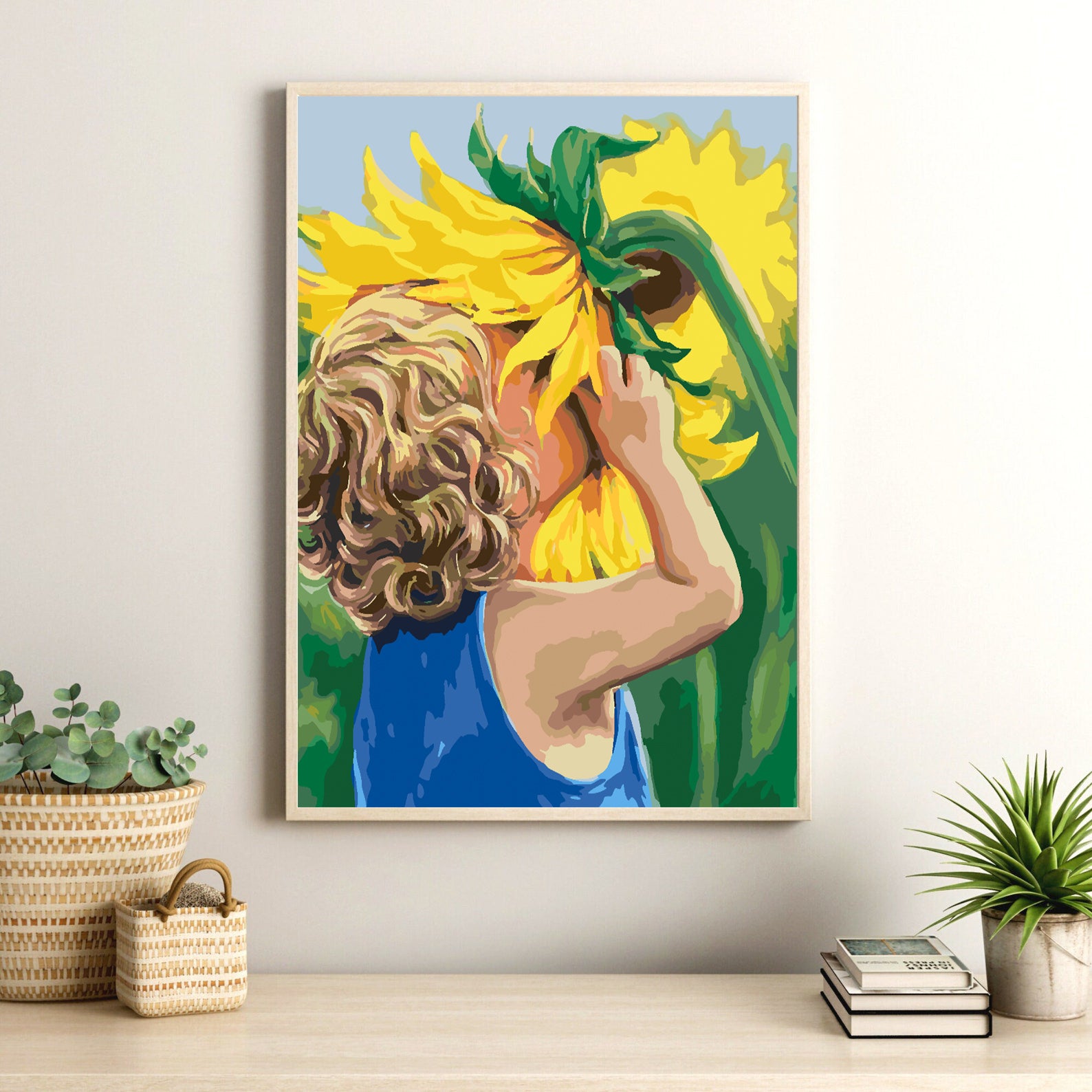 Peinture par numéros - Enfant avec tournesol 4446