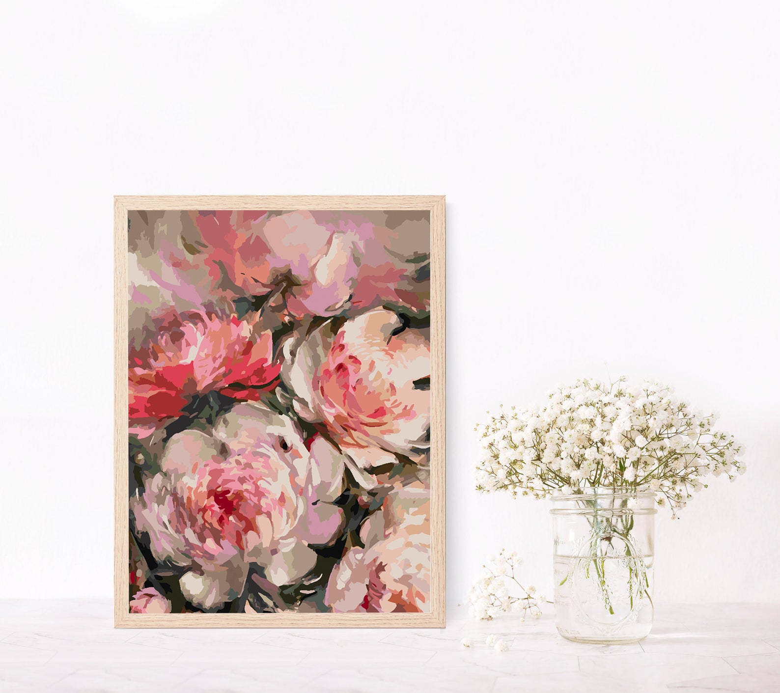 Peinture par numéros - Fleurs roses 4451