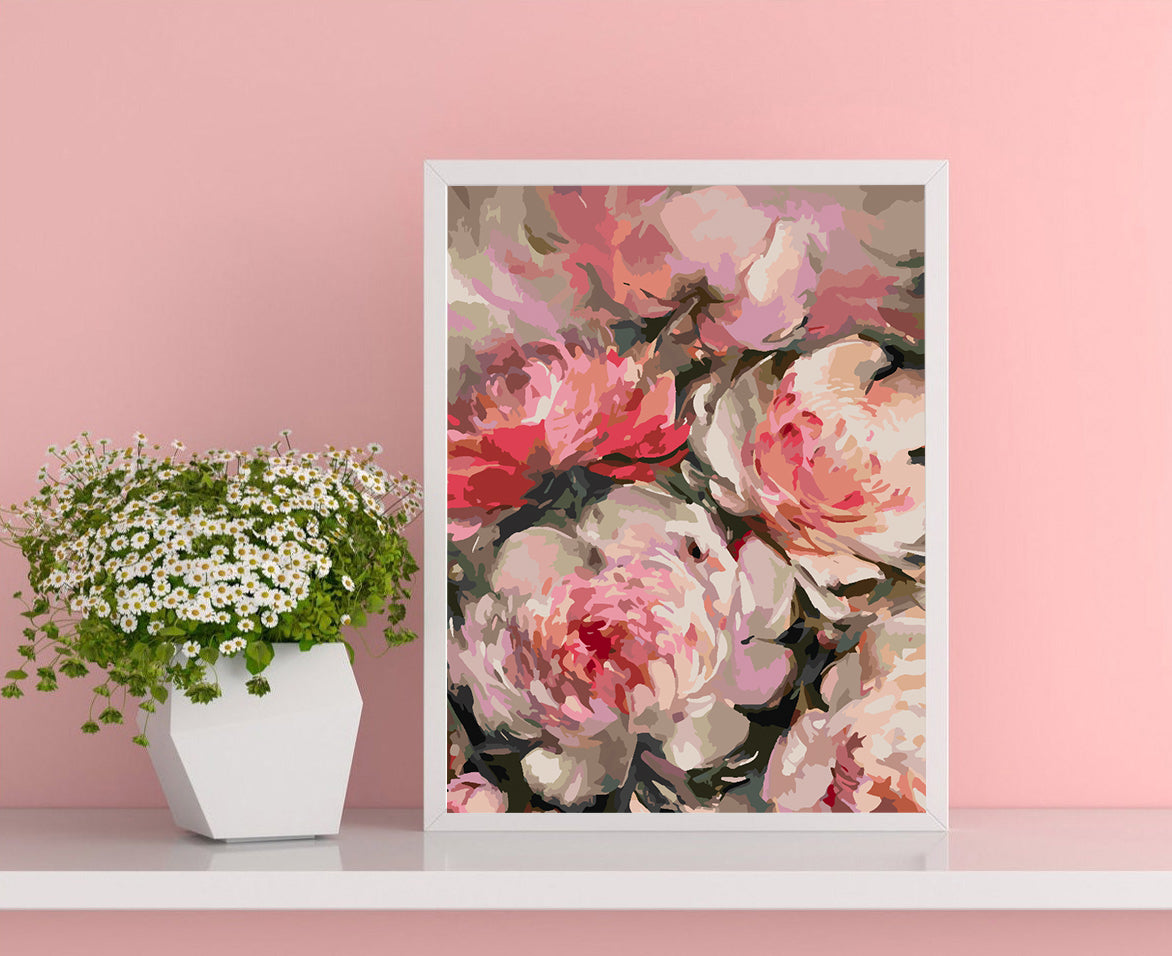 Peinture par numéros - Fleurs roses 4451