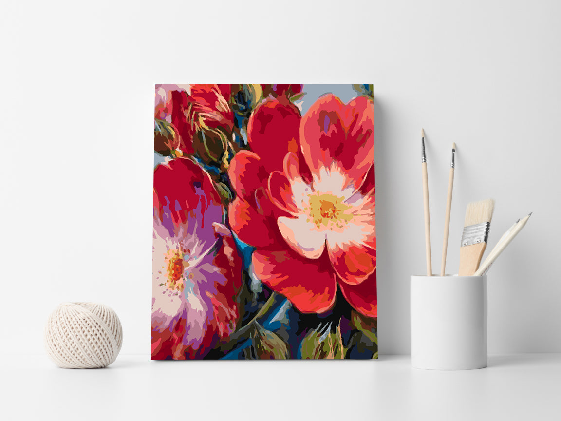 Peinture par numéros - Fleurs rouges 4466