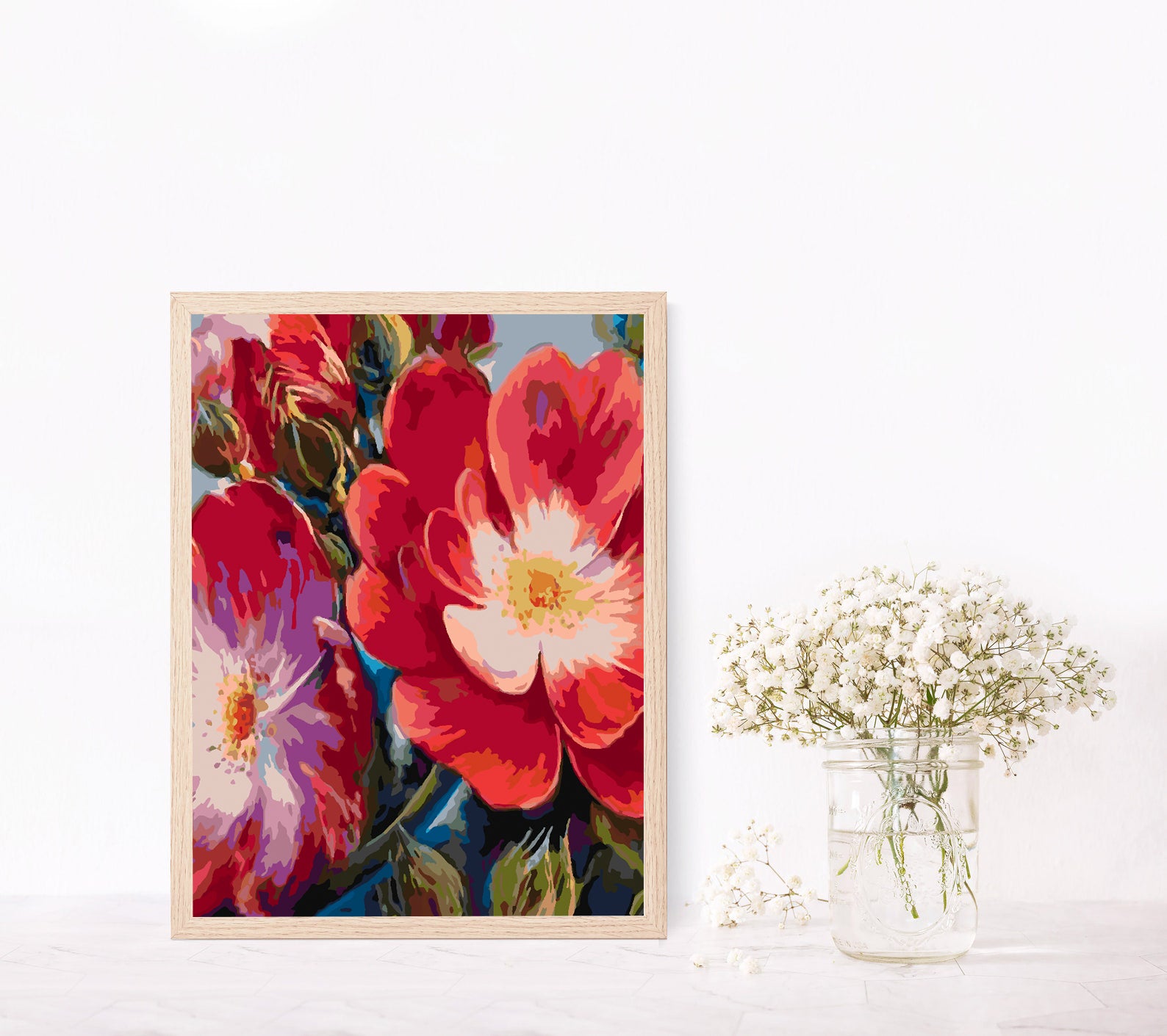 Peinture par numéros - Fleurs rouges 4466