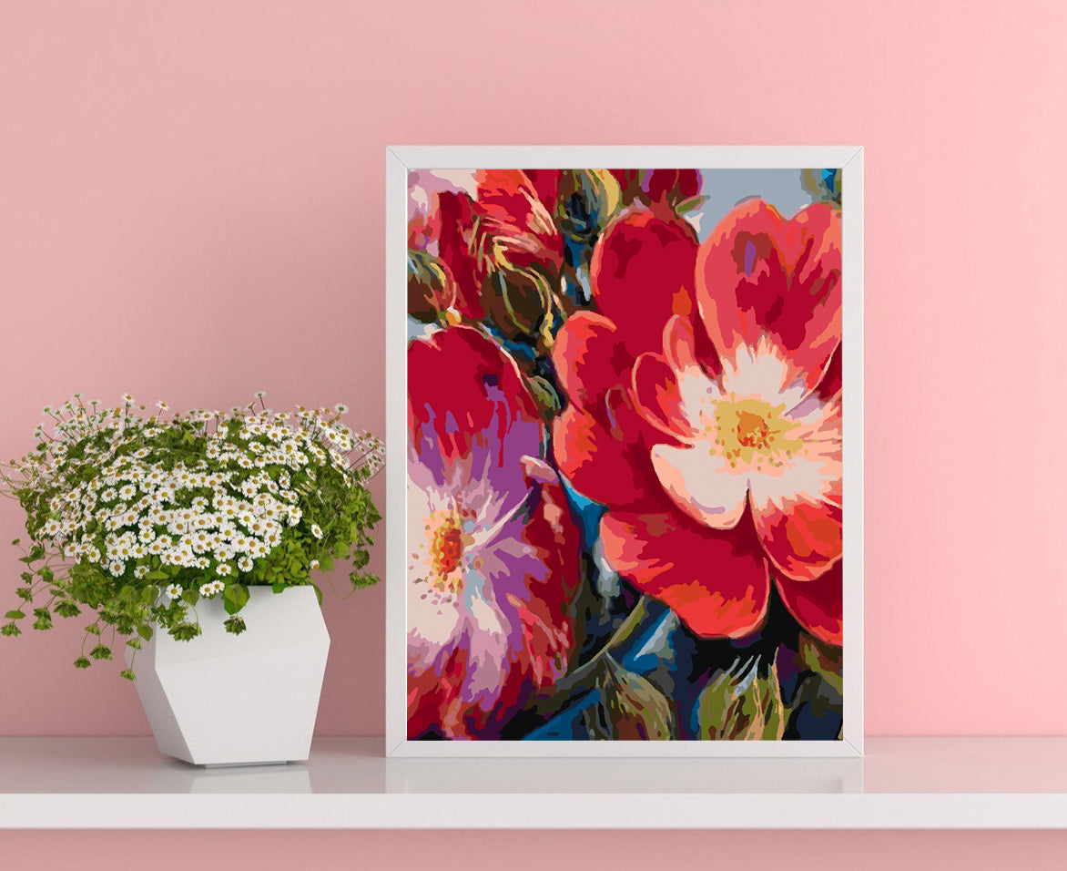 Peinture par numéros - Fleurs rouges 4466