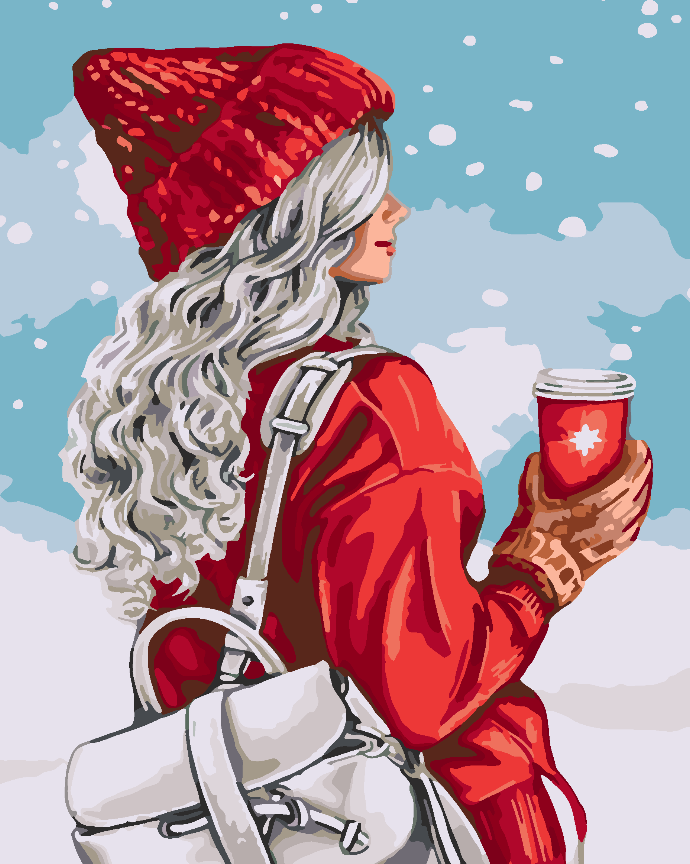 Peinture par numéros - Fille d'hiver 4474