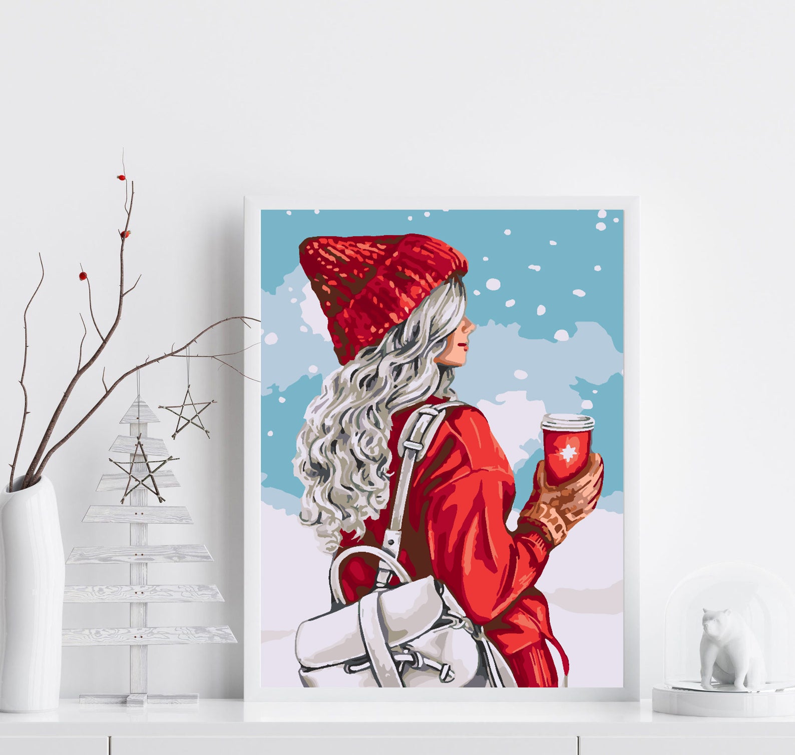 Peinture par numéros - Fille d'hiver 4474
