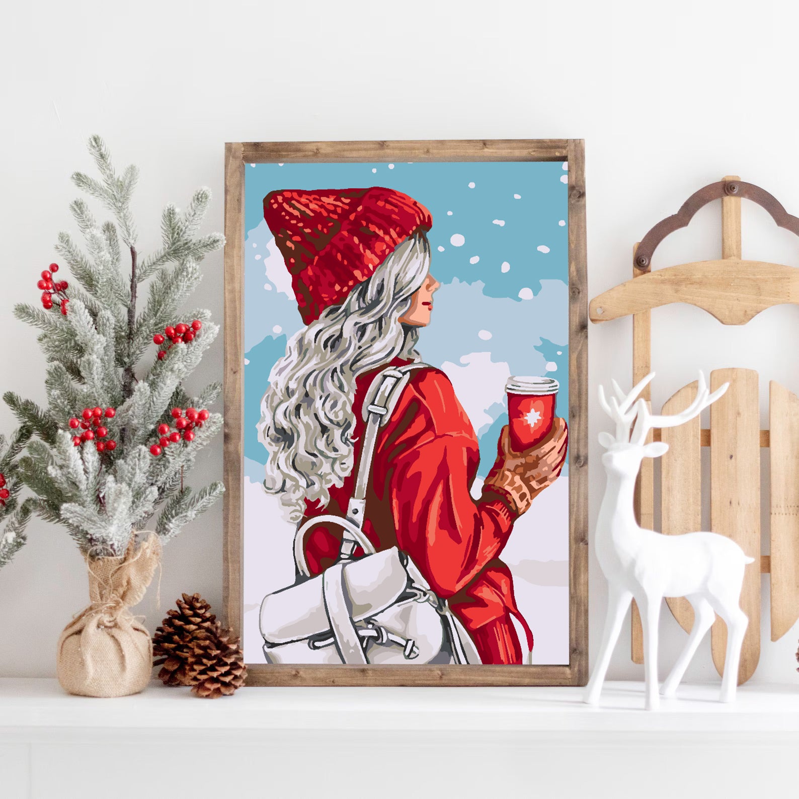Peinture par numéros - Fille d'hiver 4474