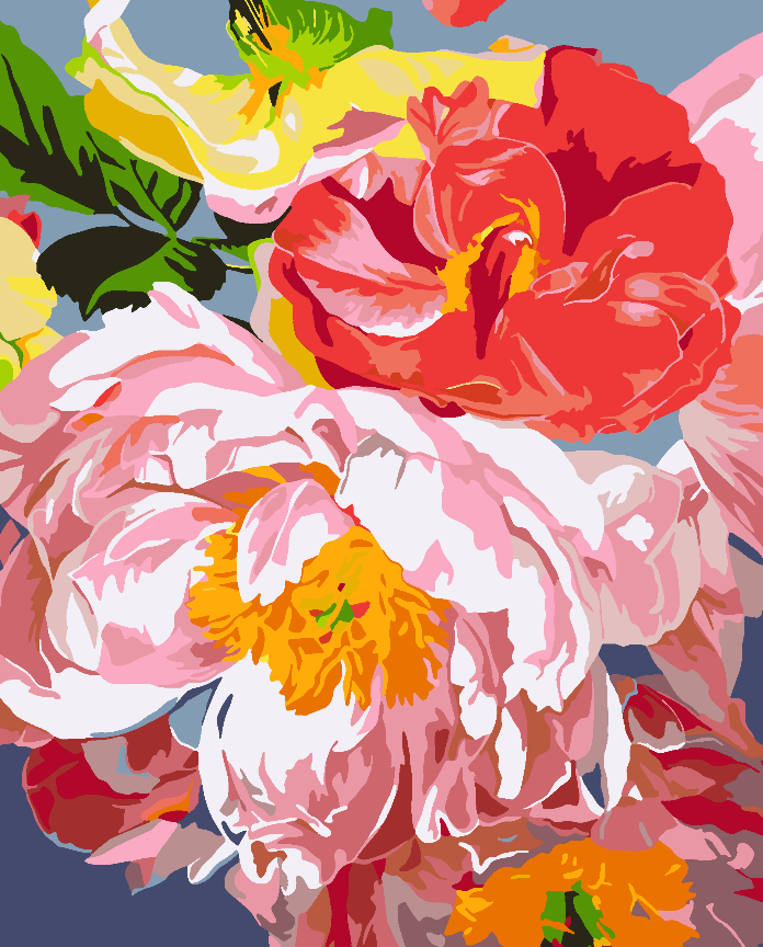 Malen nach Zahlen - Rosa Blumen 4482