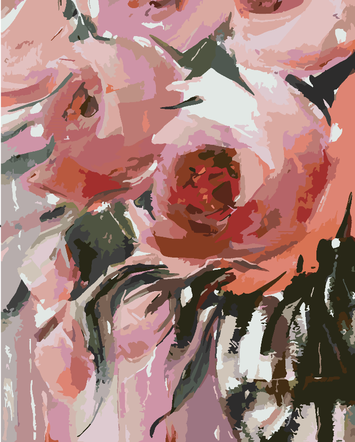 Malen nach Zahlen - Rosa Rosen 4485