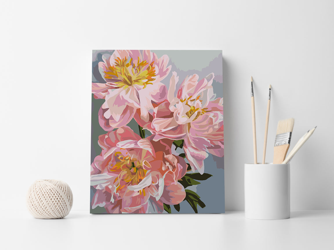 Peinture par numéros - Fleurs roses 4486