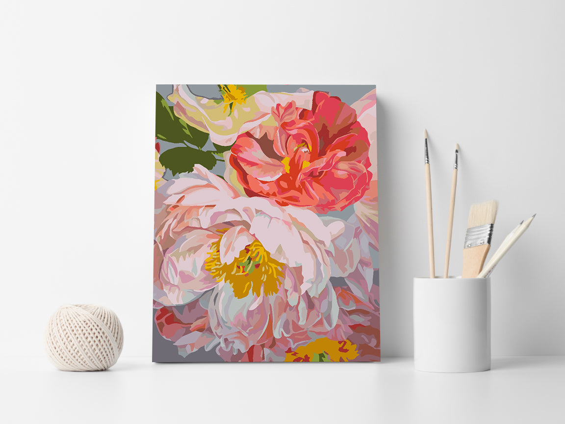 Peinture par numéros - Fleurs roses 4487