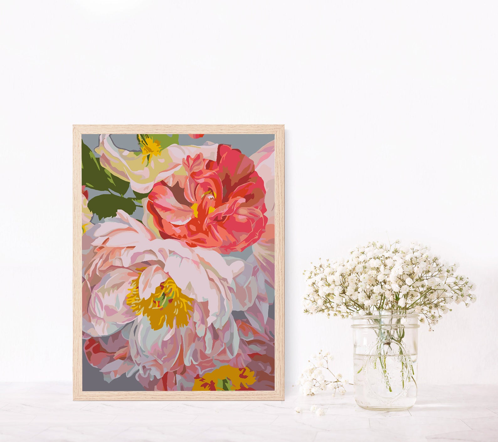 Peinture par numéros - Fleurs roses 4487