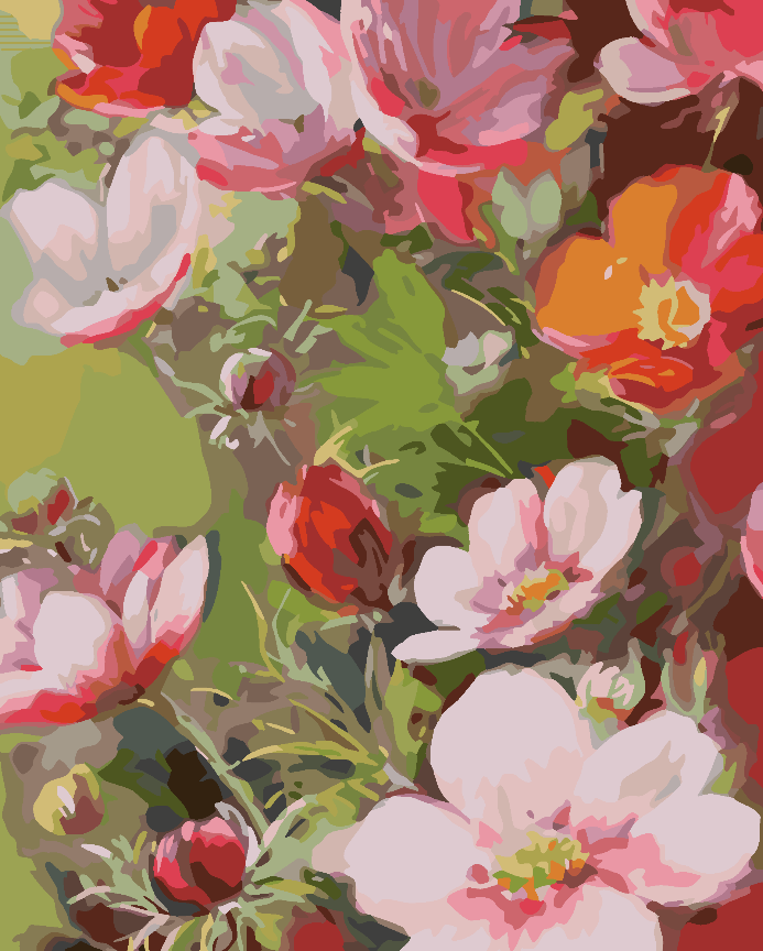 Peinture par numéros - Fleurs 4490