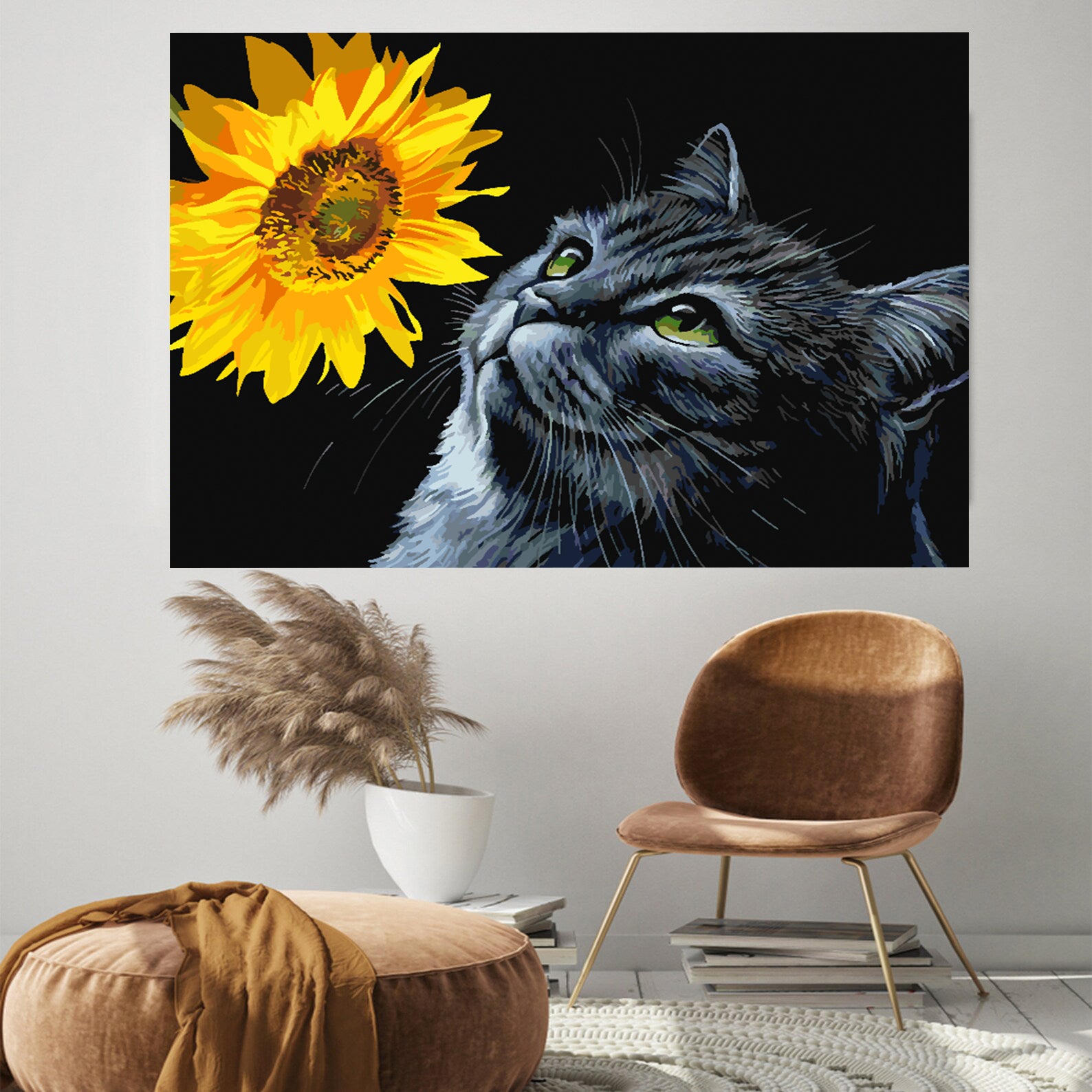 Peinture par numéros - Chaton avec tournesol 4491