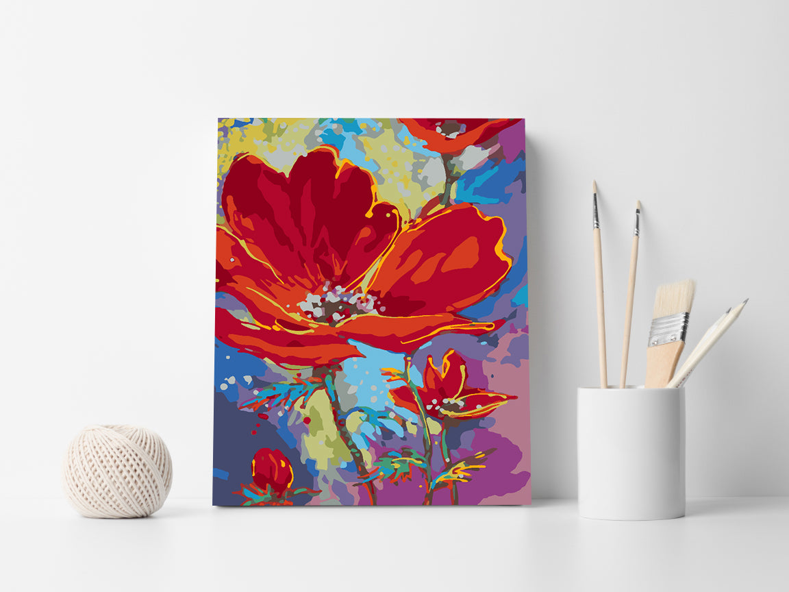 Peinture par numéros - Fleurs rouges 4508