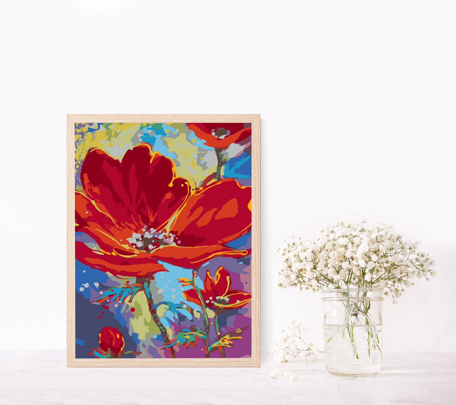 Peinture par numéros - Fleurs rouges 4508