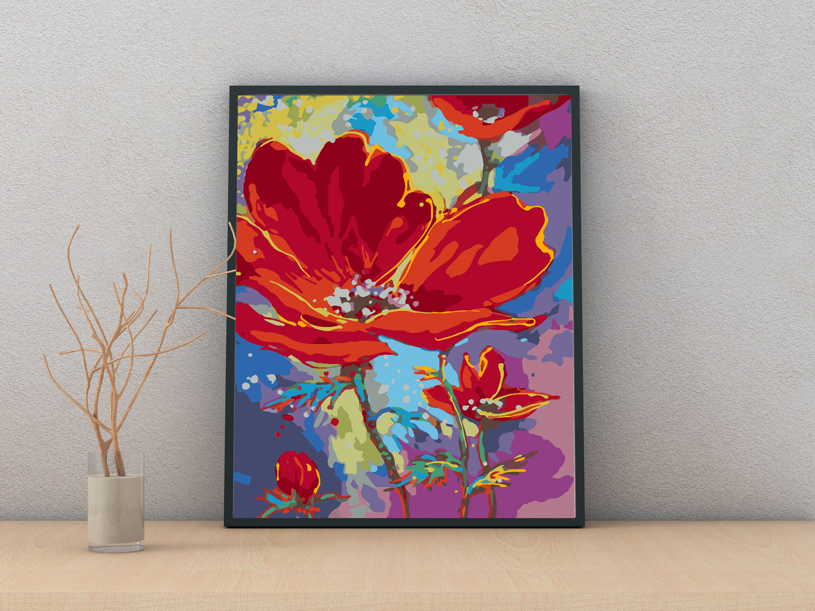 Peinture par numéros - Fleurs rouges 4508