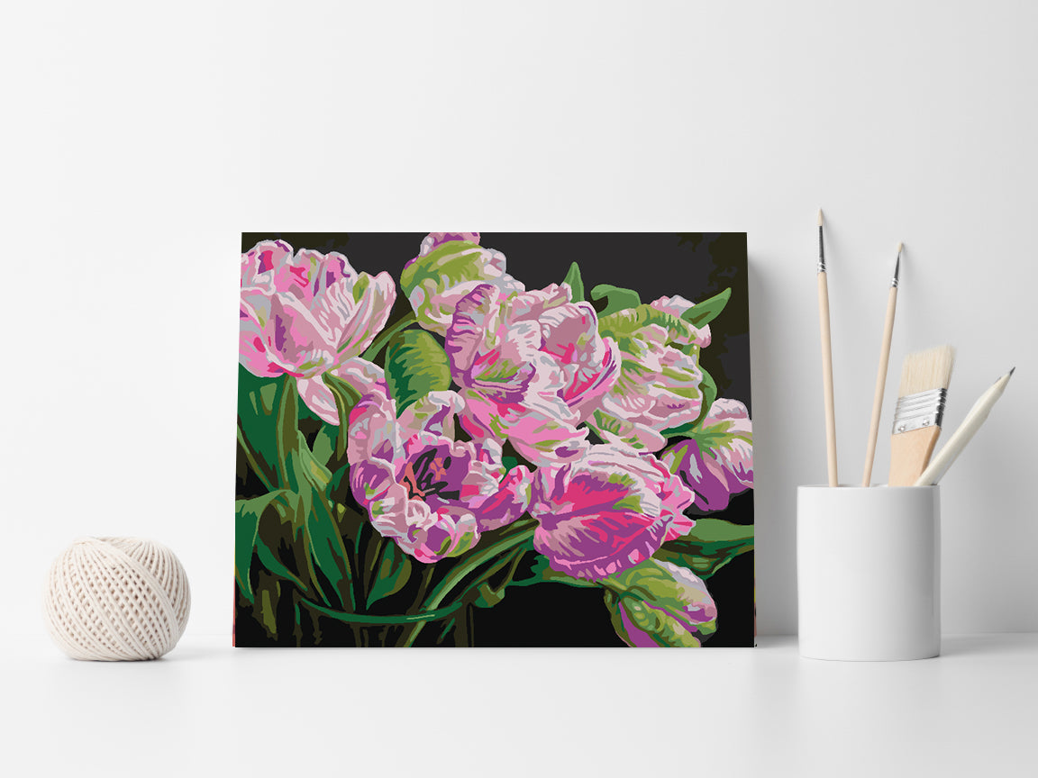 Peinture par numéros - Fleurs roses 4513