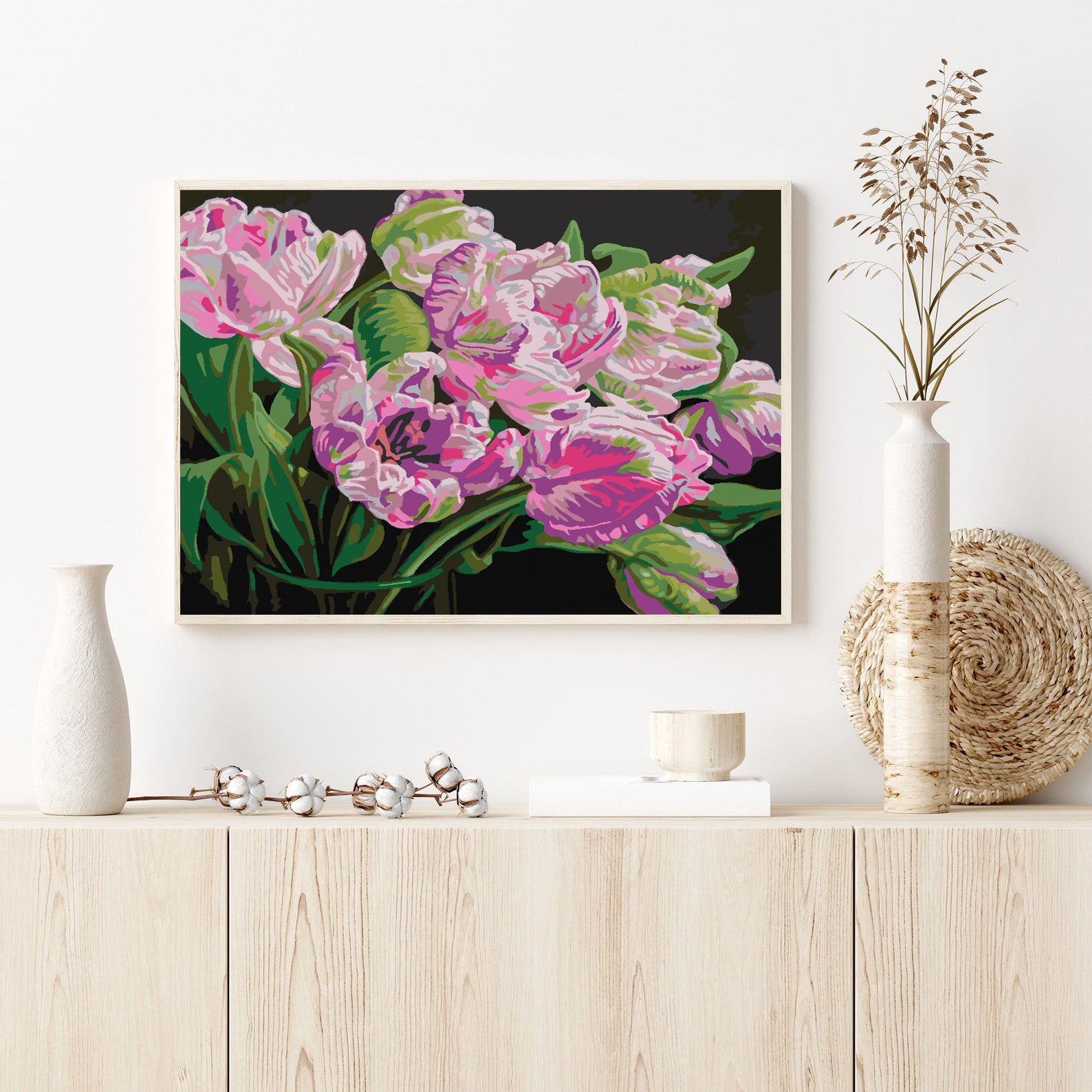 Peinture par numéros - Fleurs roses 4513
