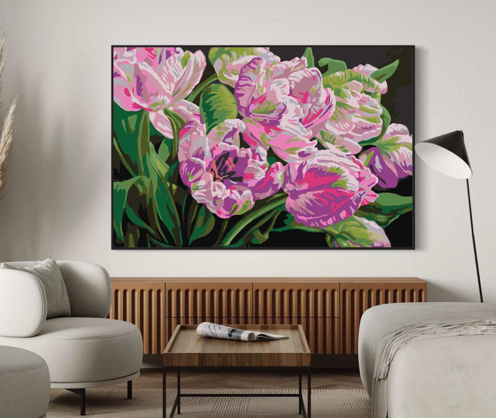 Peinture par numéros - Fleurs roses 4513