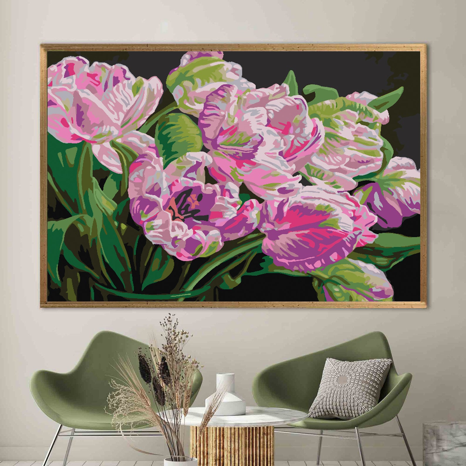 Peinture par numéros - Fleurs roses 4513