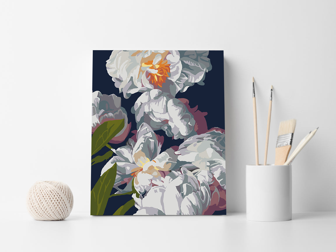 Peinture par numéros - Fleurs blanches 4519