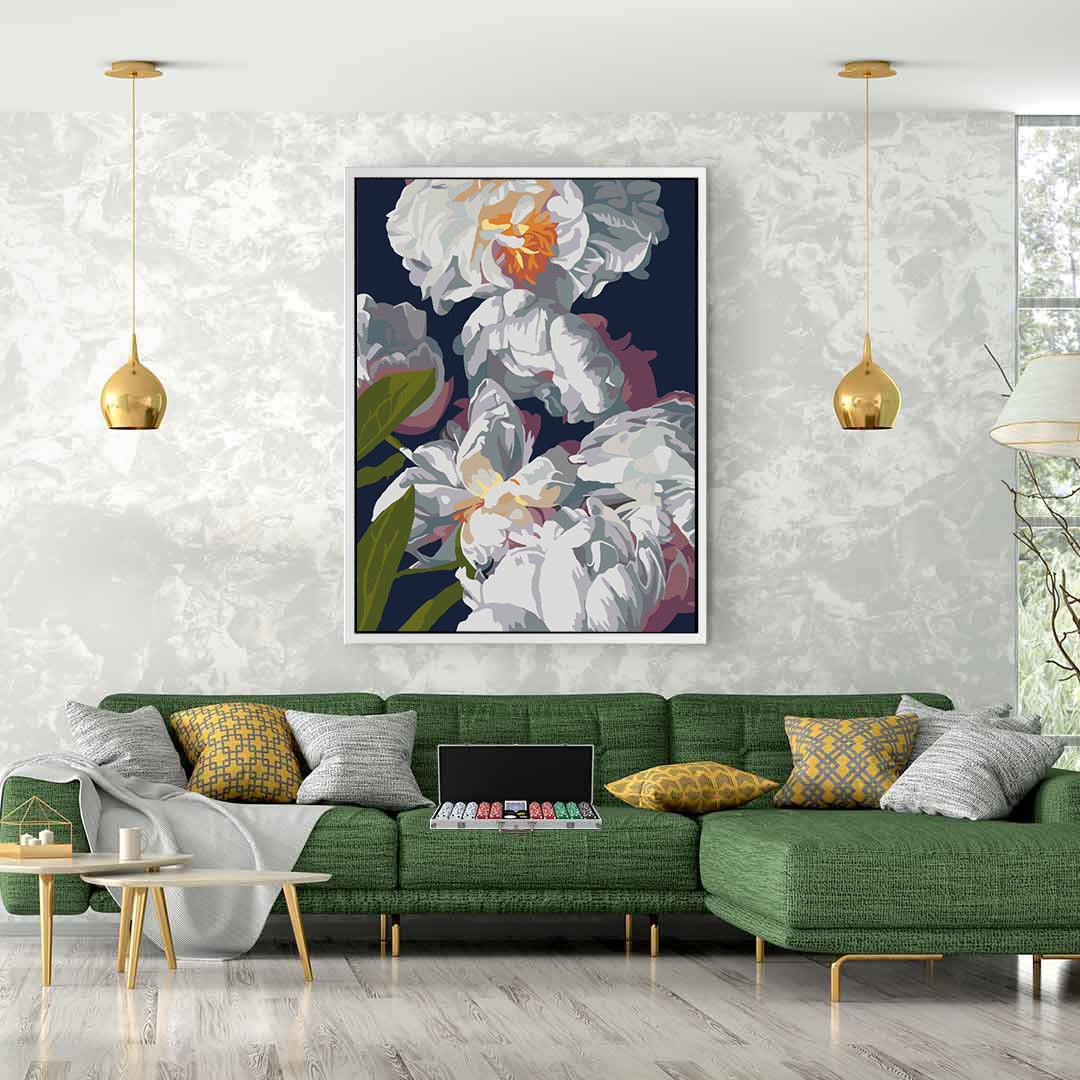 Peinture par numéros - Fleurs blanches 4519