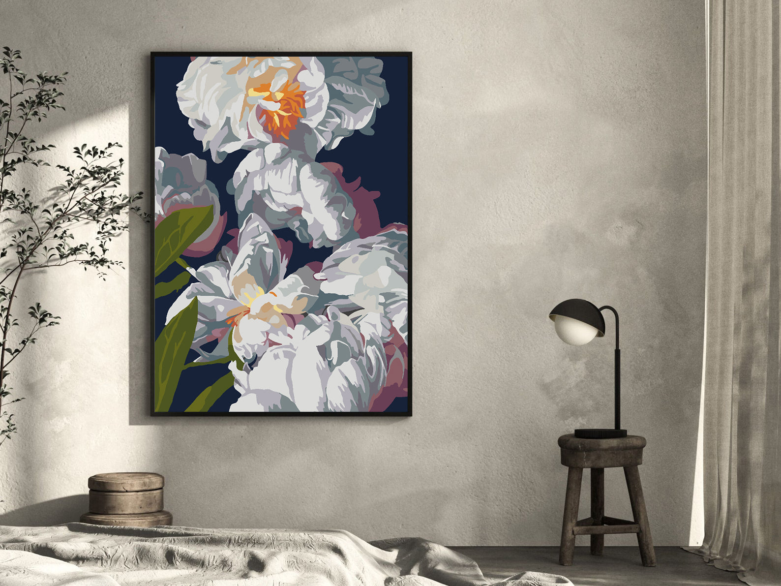 Peinture par numéros - Fleurs blanches 4519