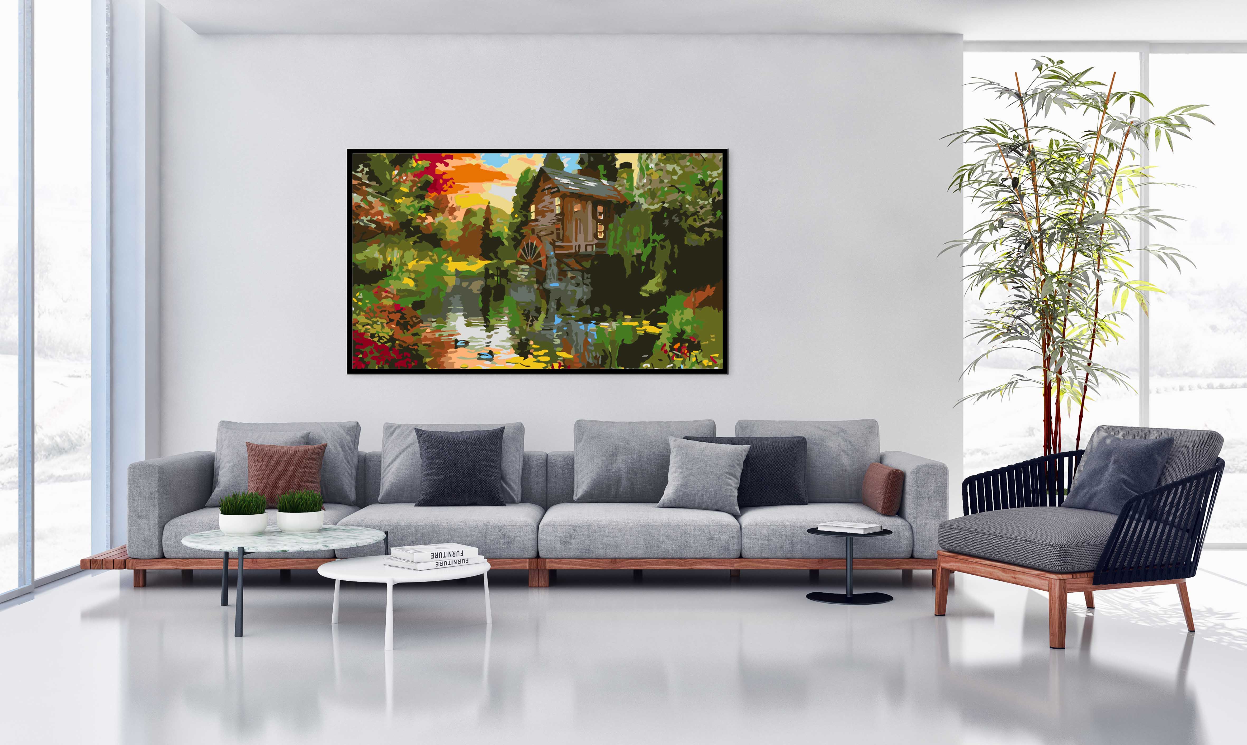 Peinture par numéros - Feuilles d'or noir 4520