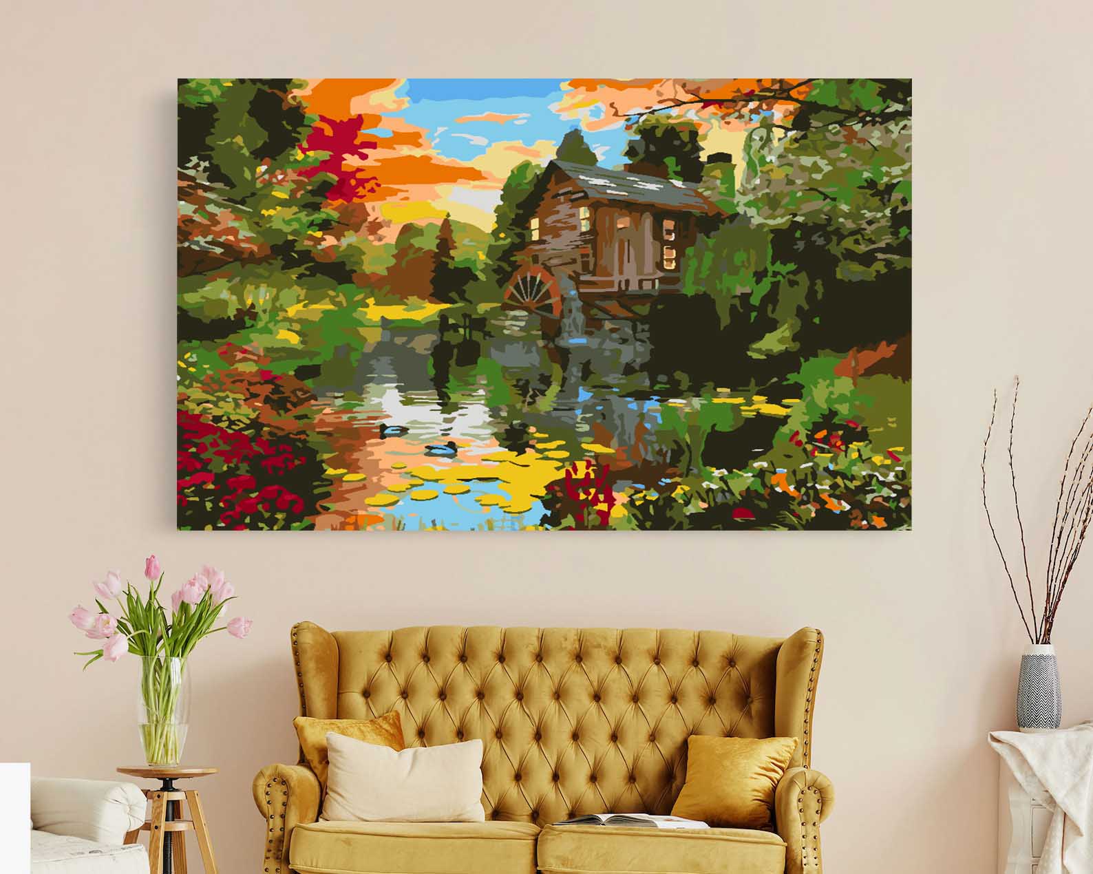 Peinture par numéros - Feuilles d'or noir 4520