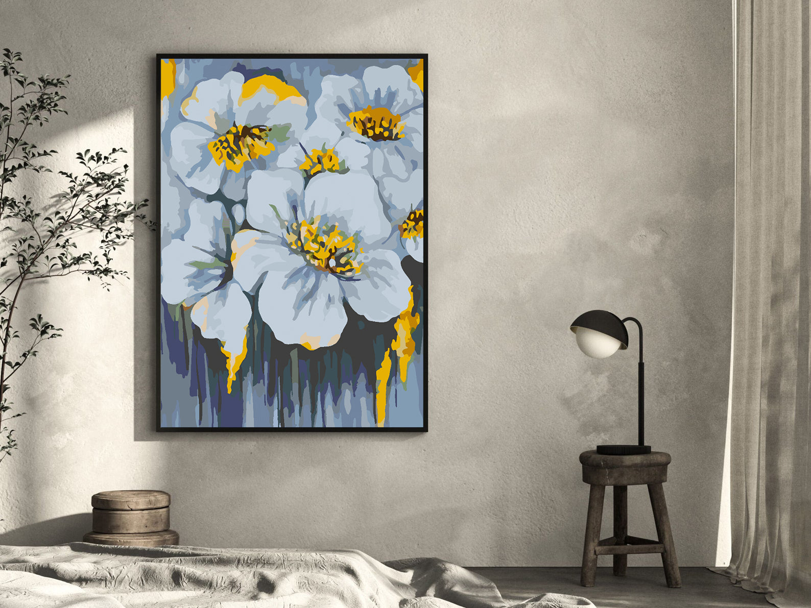 Peinture par numéros - Fleurs blanches 4527