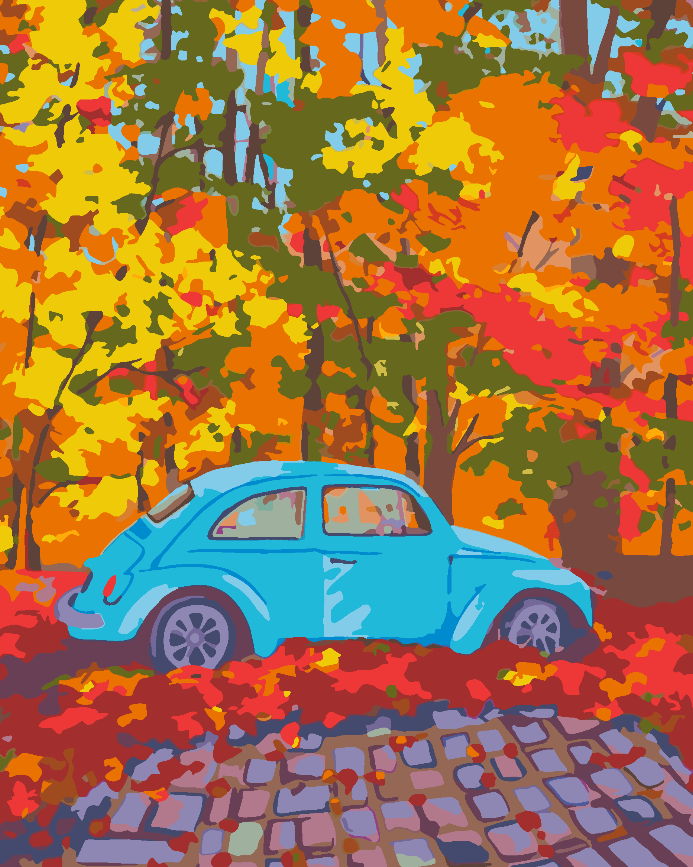 Peinture par numéros - Voiture Bleue 4540