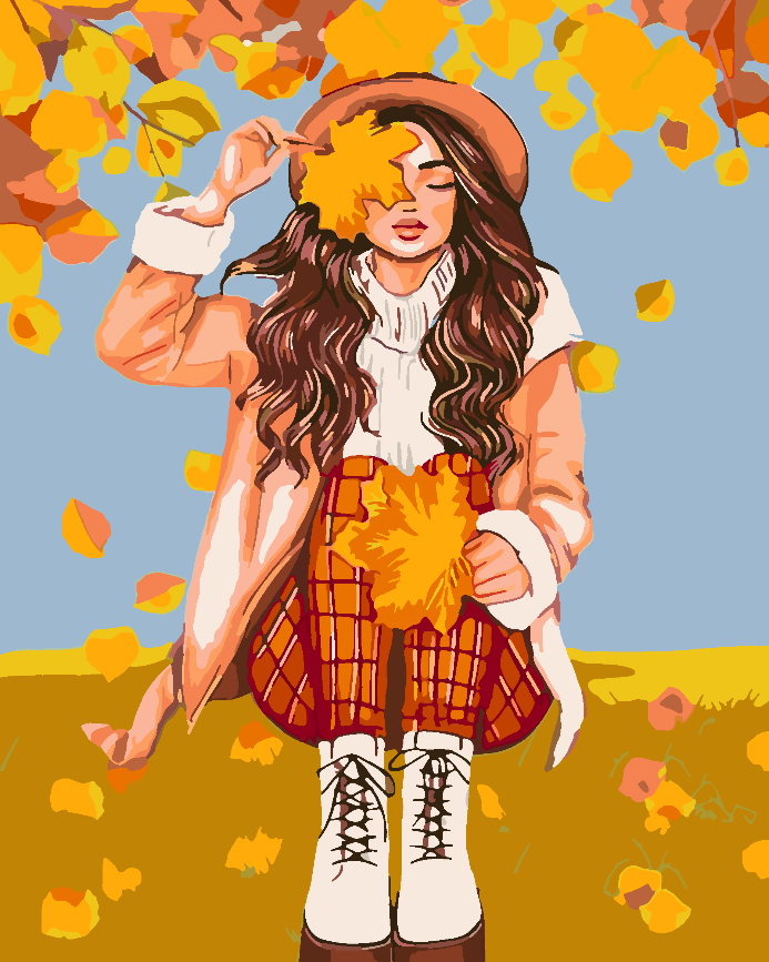 Peinture par numéros - Fille d'automne 4543