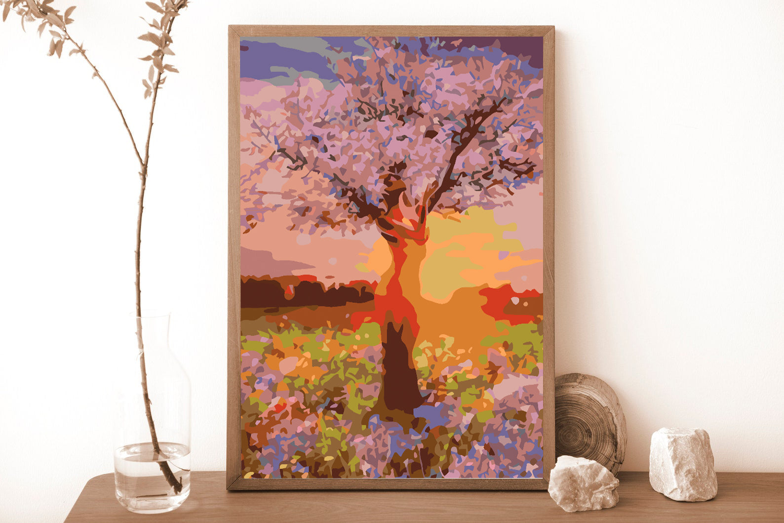 Pictura pe numere - Copac la Apus de Soare 4553