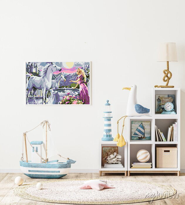 Peinture par numéros - Princesse aux licornes 4558