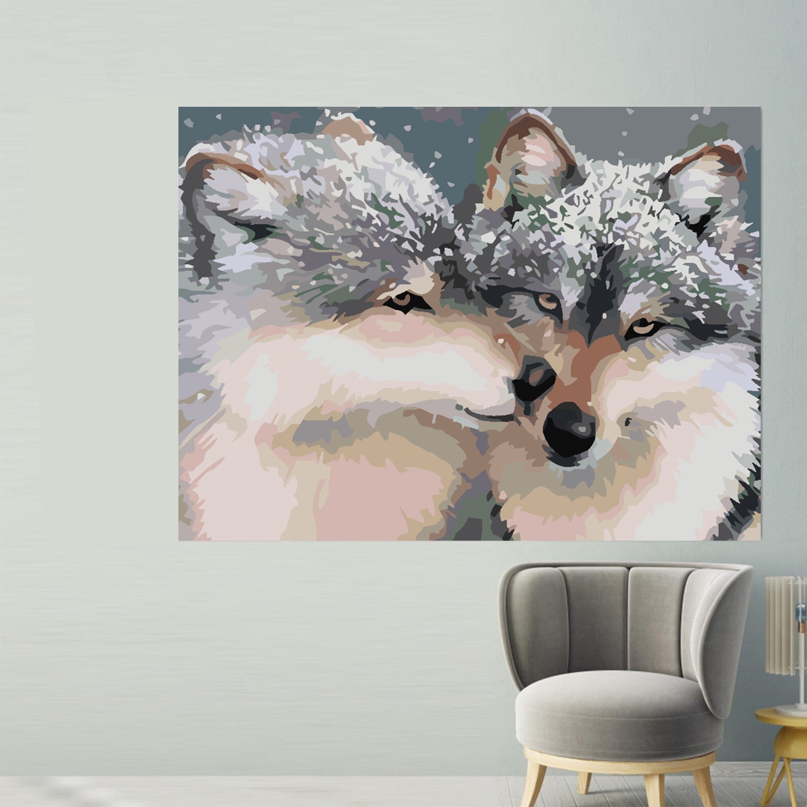Peinture par numéros - Deux loups 4559